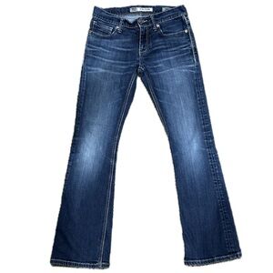 👖🎸 BKE Fulton Low Rise Bootcut Jeans | Distressed Blue Denim | Women’s Sz 28R
